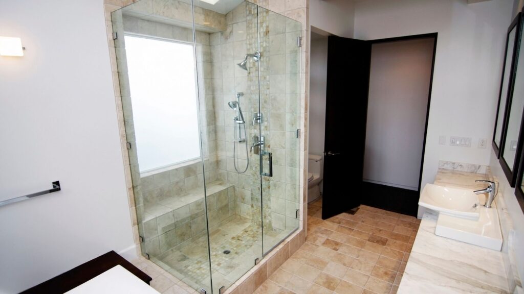 Bath to standing shower conversion carried out by Sarasota Bathroom Remodels